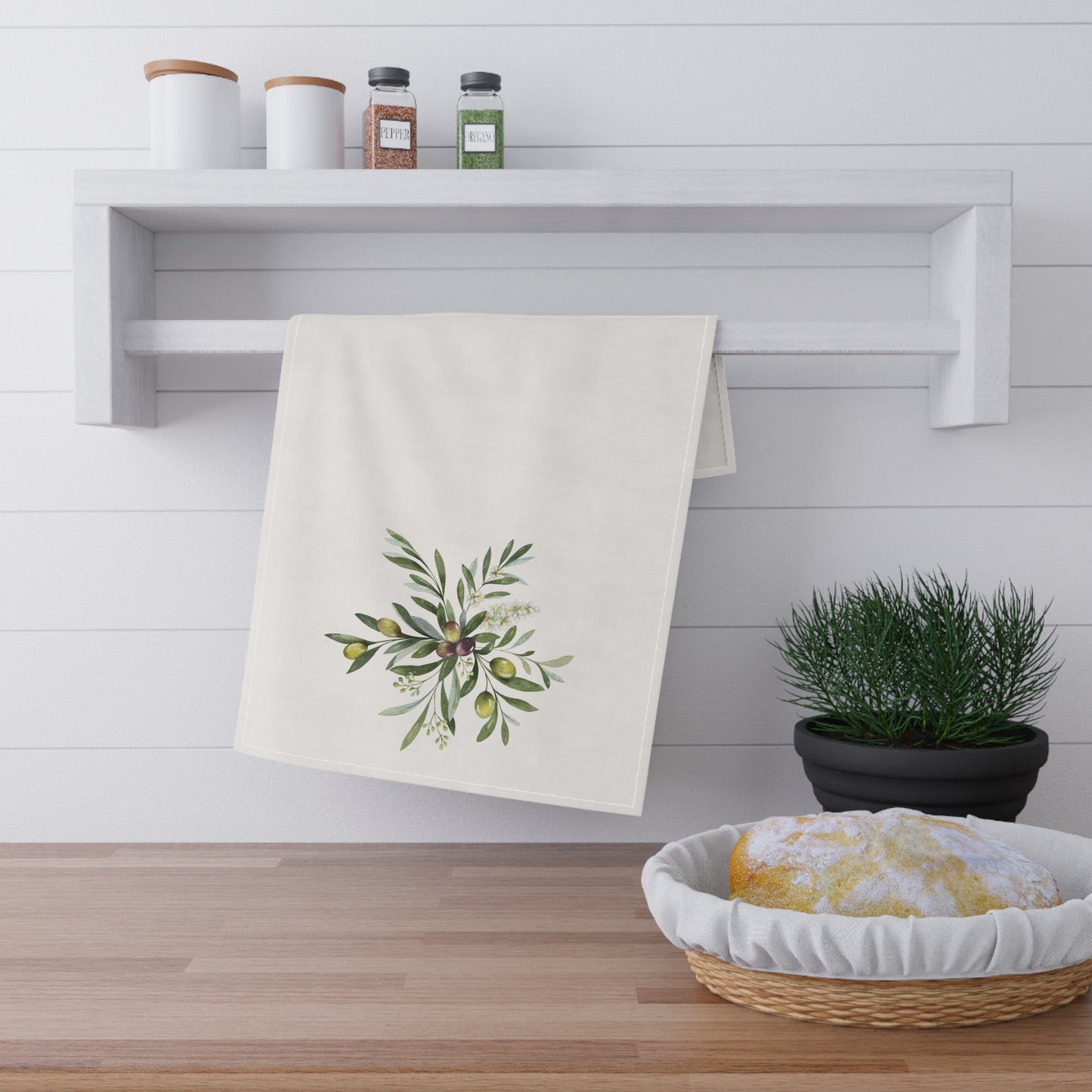 Olives Floral Pastel Kitchen Tea Towel Durable Hand Towel Gift for Flower Lover Whimsical Home Decor Decorative Kitchen Cotton Twill