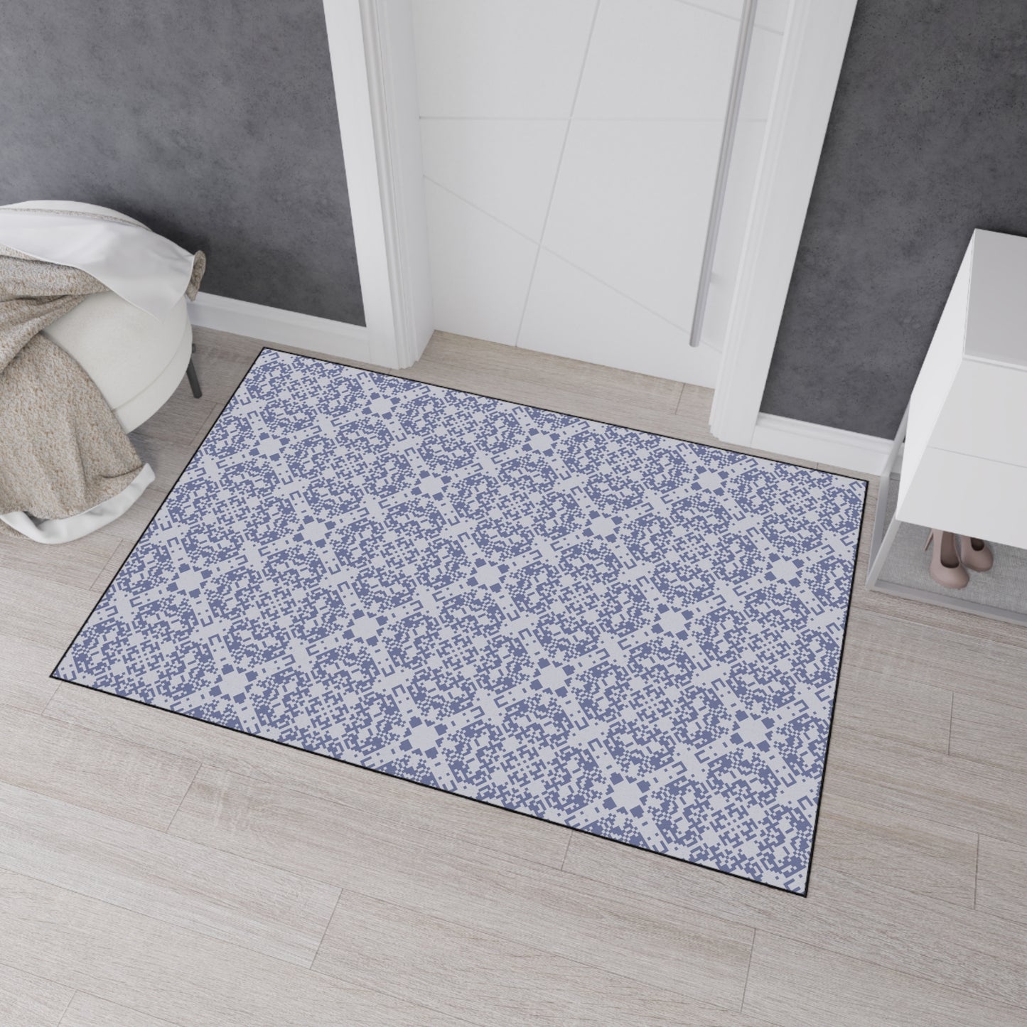 Decorative Heavy Duty Non-Slip Floor Mat Stylish Design Perfect for Entryway Kitchen Grey Geometric Floral Design Rug Bathroom Mat