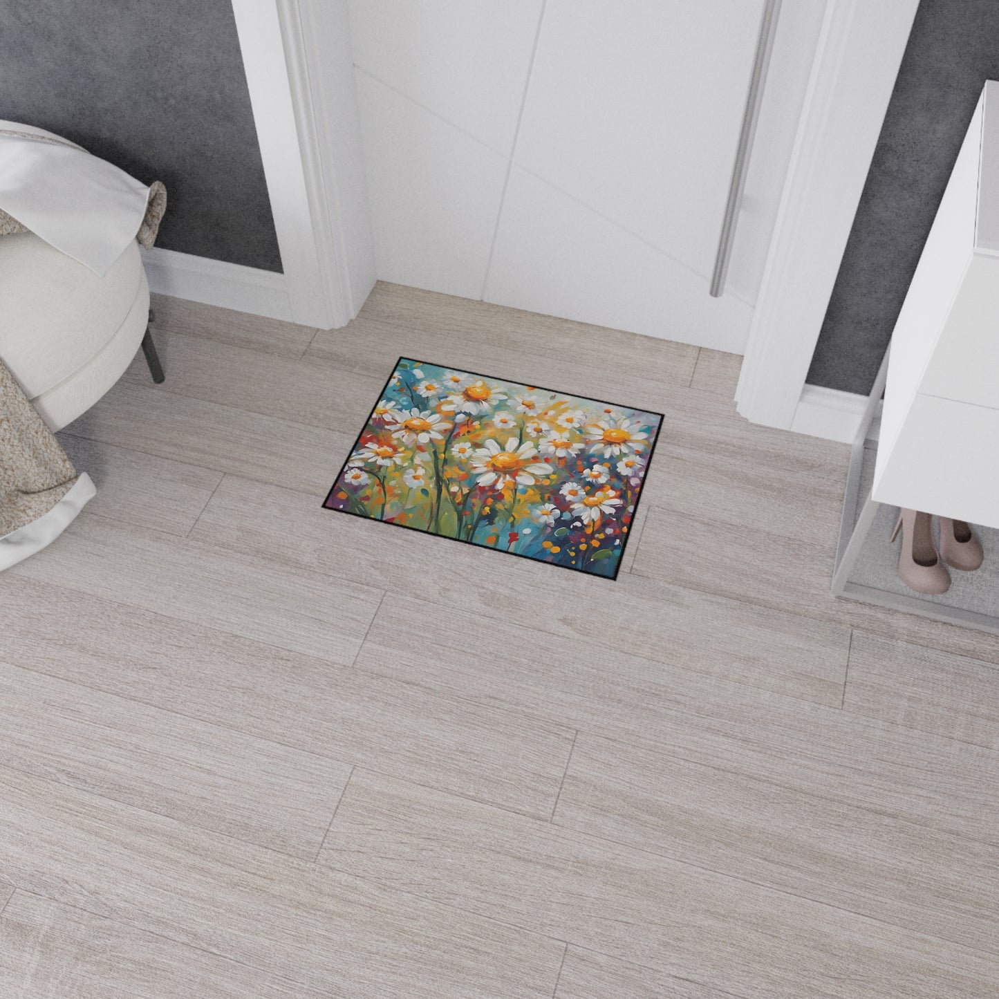 Decorative Heavy Duty Non-Slip Floor Mat Stylish Design Perfect for Entryway Kitchen Décor Garage Rug Coffee Bar Bathroom Floor Door Mat