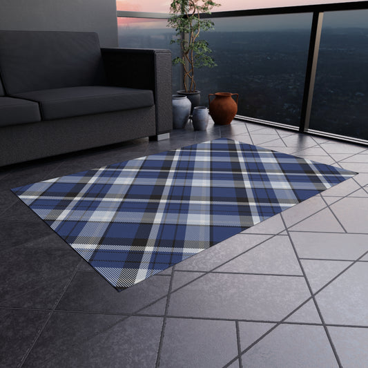 Checker Pattern Chenille Outdoor Rug with No-Skid Backing Cozy Outdoor Carpet Patio Decor Gazebo Rug Pool Area Decor Outdoor Kitchen Carpet