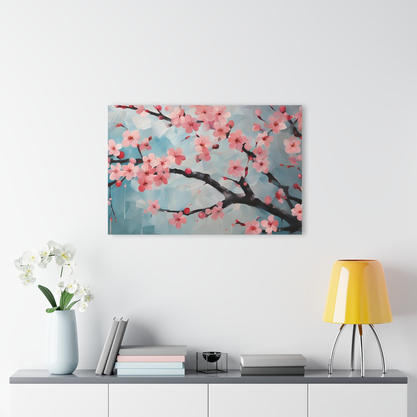 Large Floral Design Acrylic Print with French Cleat Nature Lover Wall Art Flower Lover Gift Artwork Modern Plum Cherry Blossom Home Decor