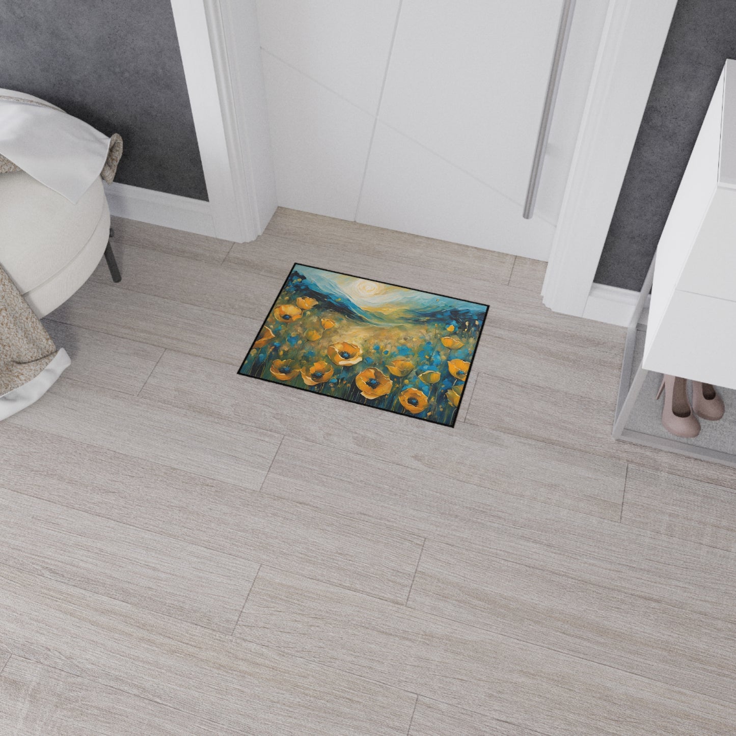 Decorative Heavy Duty Non-Slip Floor Mat Stylish Design Perfect for Entryway Kitchen Décor Garage Rug Coffee Bar Bathroom Floor Door Mat