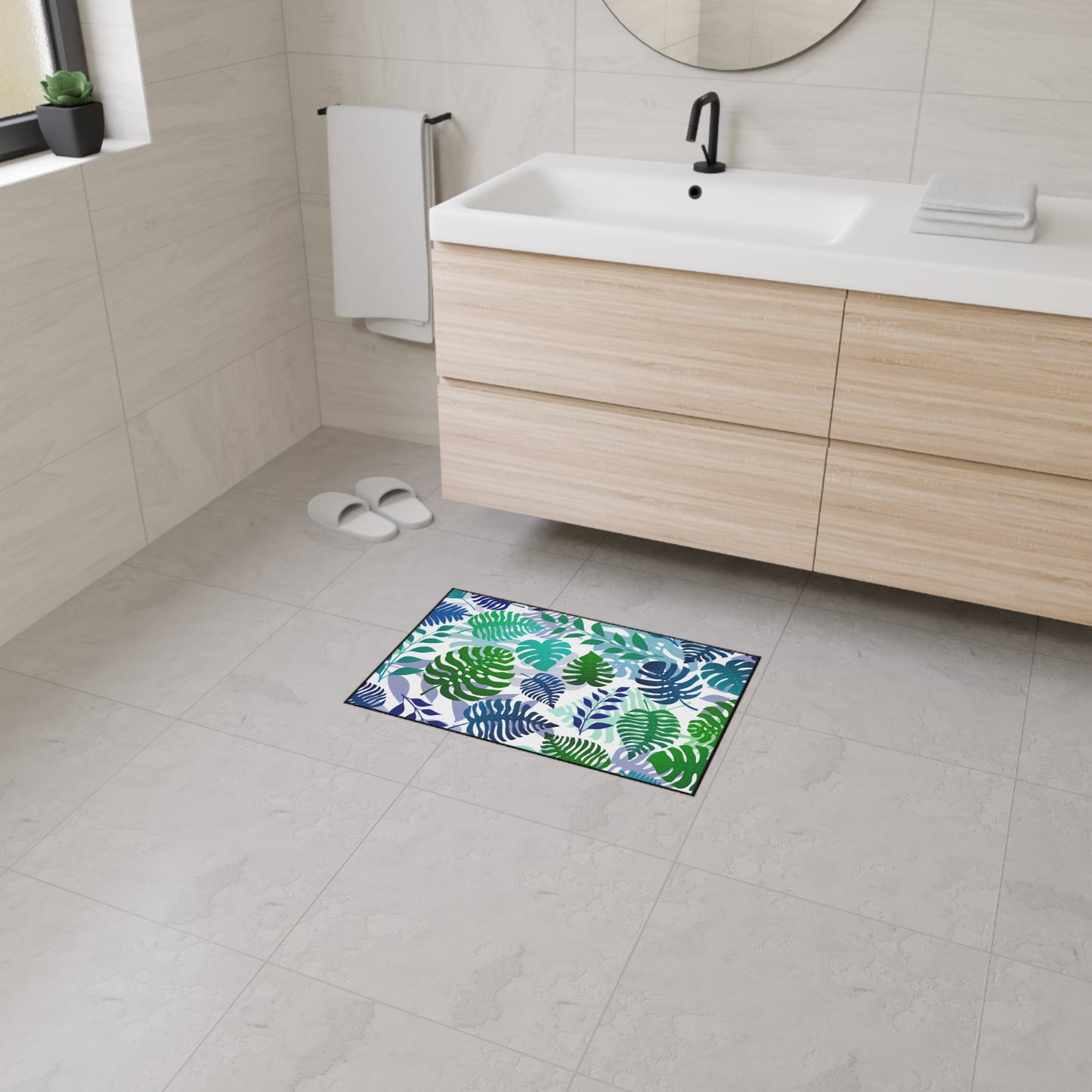 Decorative Heavy Duty Non-Slip Floor Mat Stylish Design Perfect for Entryway Kitchen Décor Beachy Hawaiian Rug Tropical Bathroom Floor