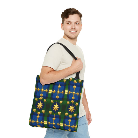 Christmas Tote Bag Holiday Cheer Gift Glam Winter Accessory Reusable Winter Plaid Tartan Shopping Bag Xmas Joy Gift Unisex Bag for Him Her