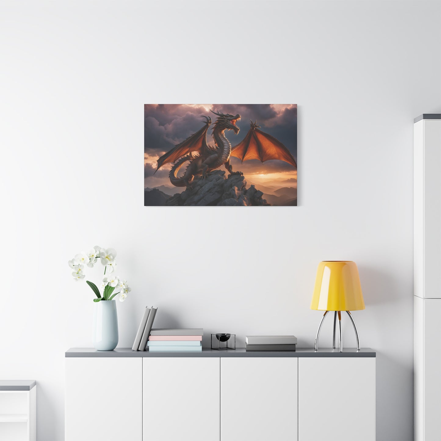 Dragon Print Wall Art | Matte Canvas, Stretched, 1.25" | Anime | Fantasy |