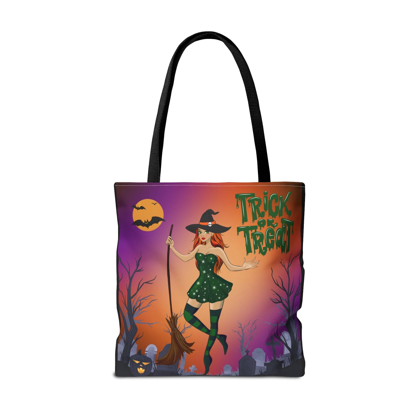 Halloween Witch Tote Bag | Carryall | Grocery Bag | Shopping Bag | Pumpkin | Autumn | Trick or Treat | Candy Bag |