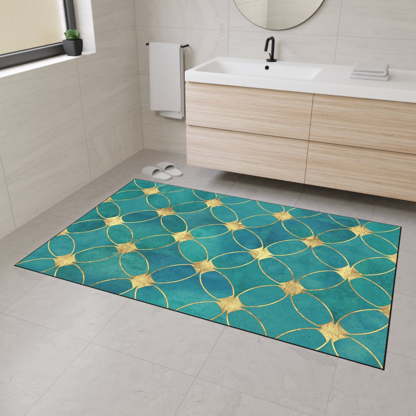 Decorative Heavy Duty Non-Slip Floor Mat Stylish Design Perfect for Entryway Kitchen Décor Garage Rug Coffee Bar Bathroom Floor Door Mat