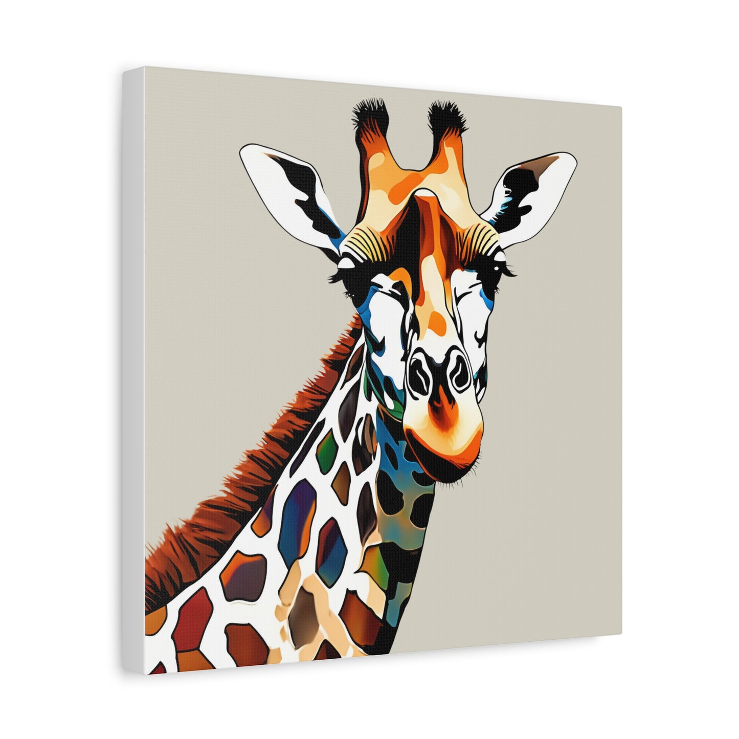 Giraffe Print Wall Art | Matte Canvas, Stretched, 1.25" | Modern Art | Animal Lover |