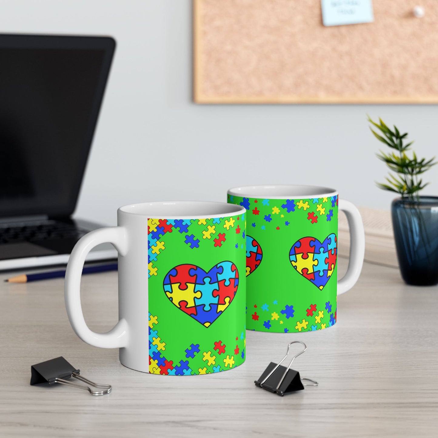 Autism Spectrum Awareness and Love Coffee Tea Mug Holiday Gift for Teacher Christmas Present Festive Unique Special Needs Gift Mug