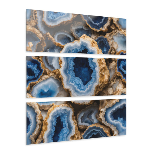 Geode Inspired Design Triptych 3-Panel Acrylic Print Wall Art Nature Lover Gift Geology Rock Lover Gift Agate Design