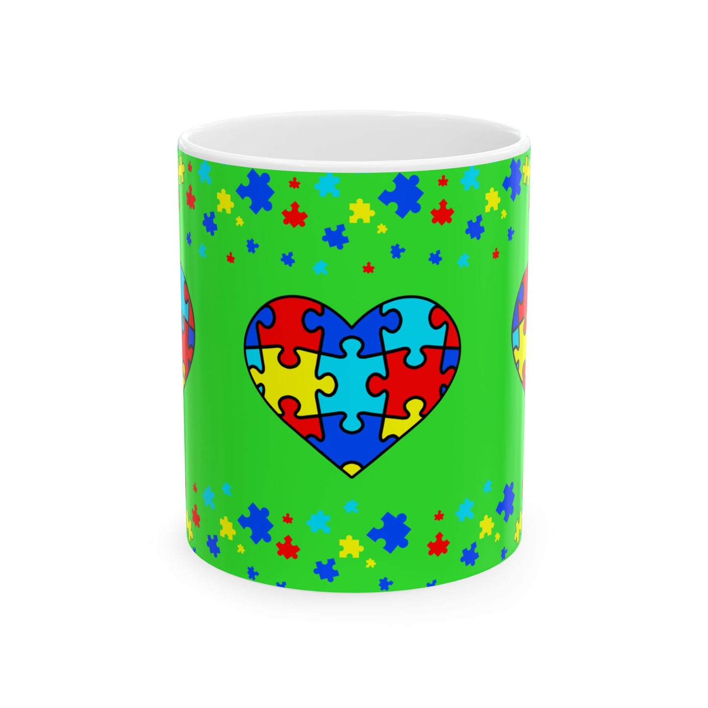 Autism Spectrum Awareness and Love Coffee Tea Mug Holiday Gift for Teacher Christmas Present Festive Unique Special Needs Gift Mug