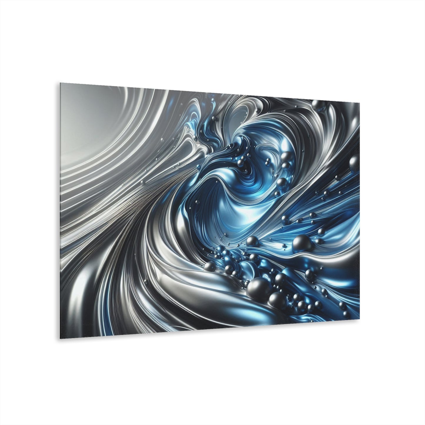 Large Modern Acrylic Print with French Cleat Liquid Metal Waves Design Wall Art Gift Outdoors Artwork Modern Home Decor