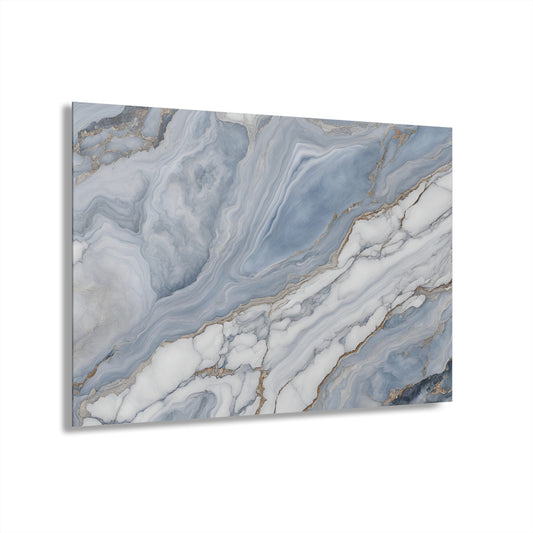 Large Marble-Inspired Design Acrylic Print with French Cleat Agate-look Nature Wall Art Rock Lover Relaxing Artwork Modern Home Decor