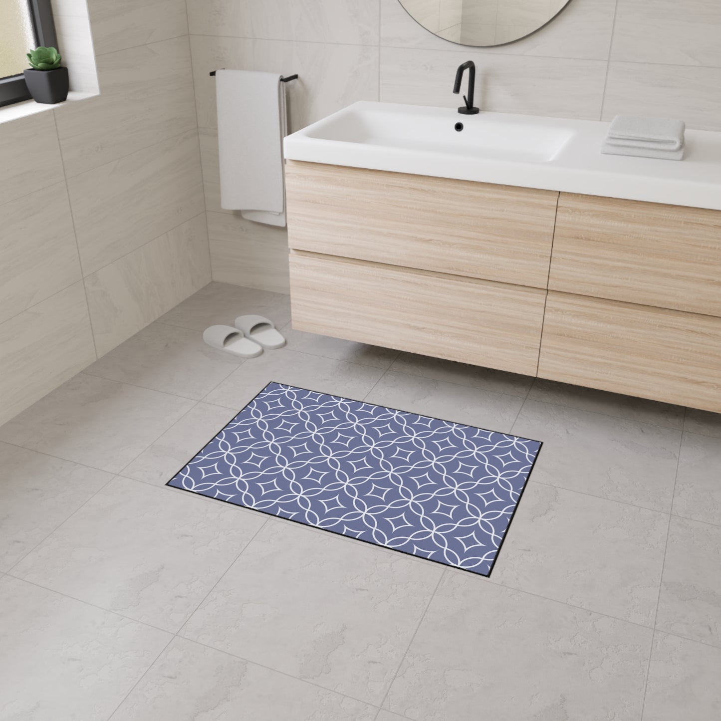 Decorative Heavy Duty Non-Slip Floor Mat Stylish Design Perfect for Entryway Kitchen Décor Grey Floral Geometric Design Rug Bathroom Mat