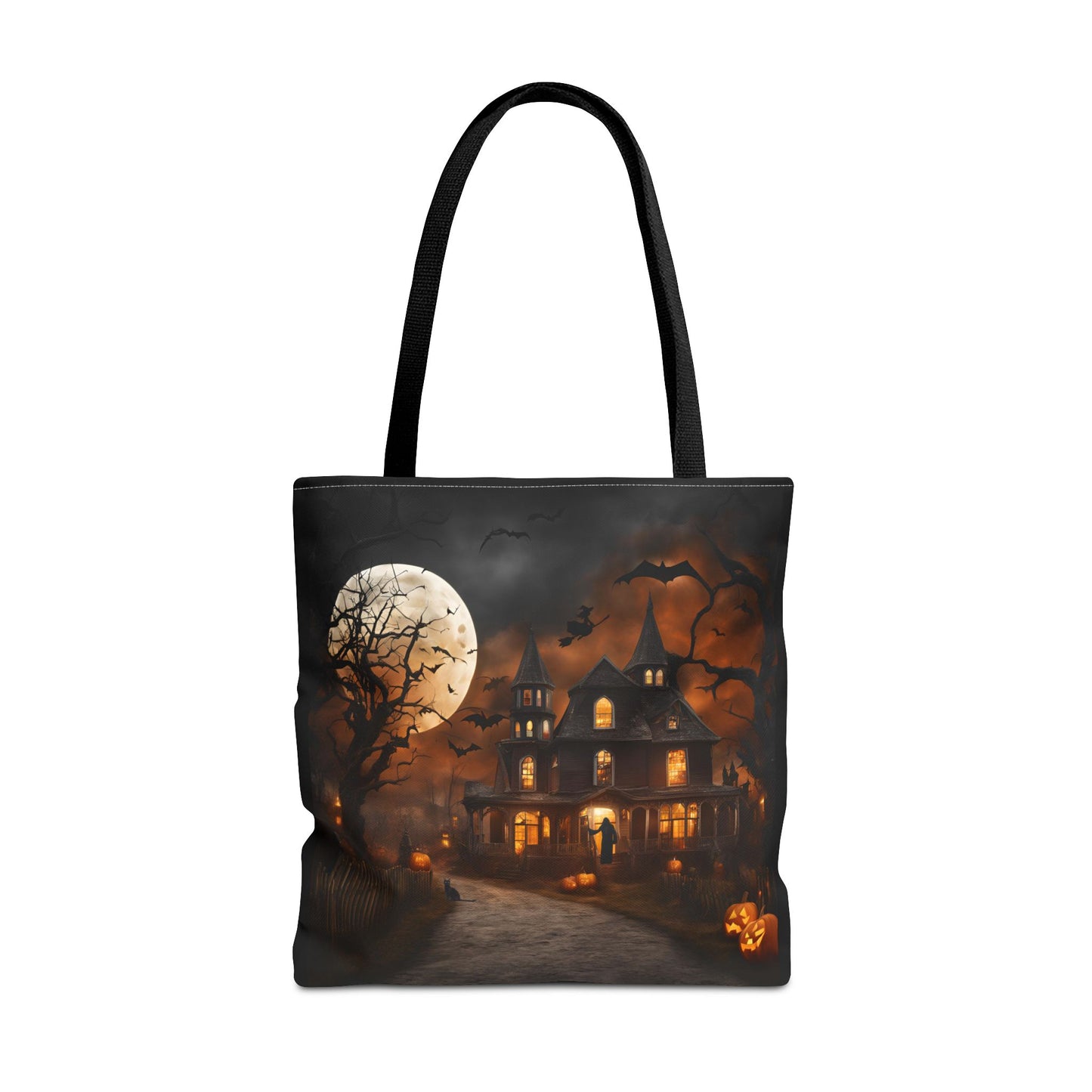 Halloween Haunted House Tote Bag | Carryall | Shopping Bag | Pumpkin | Autumn | Trick or Treat | Candy Bag |