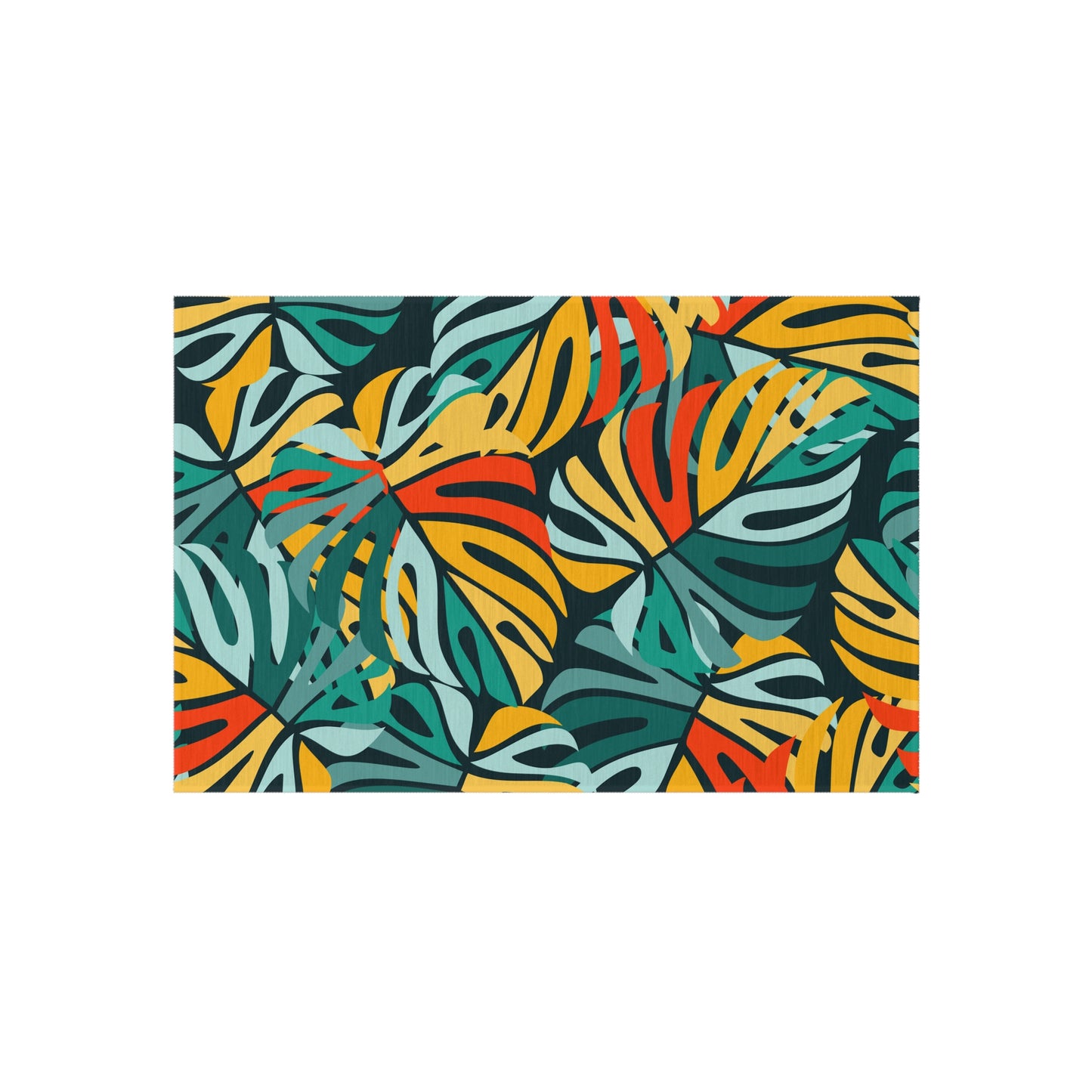 Tropical Chenille Outdoor Rug with No-Skid Backing Cozy Outdoor Carpet Patio Decor Hawaiian Floral Beachy Gazebo Rug Pool Area Decor