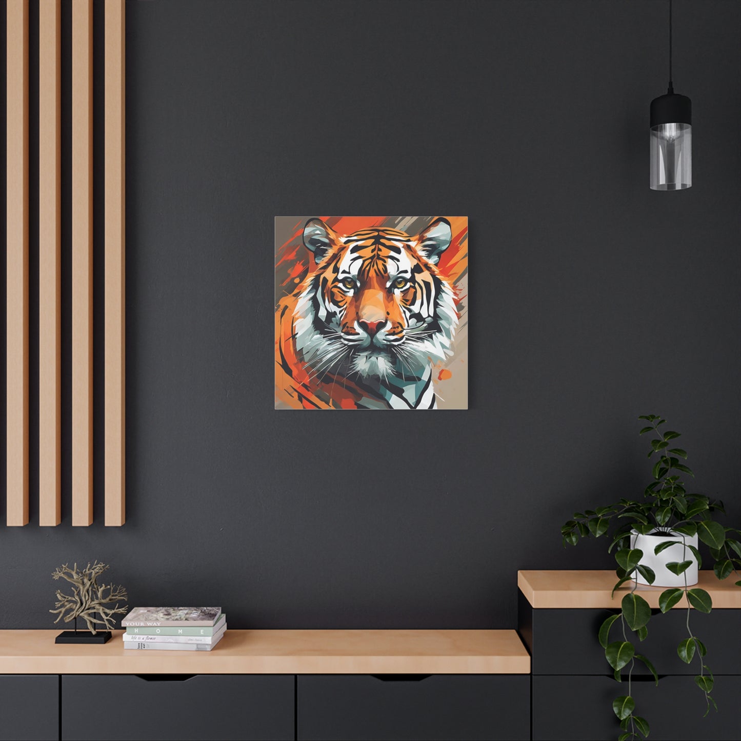 Tiger Print Wall Art | Matte Canvas, Stretched, 1.25" | Modern Art | Animal Lover | Big Cats |