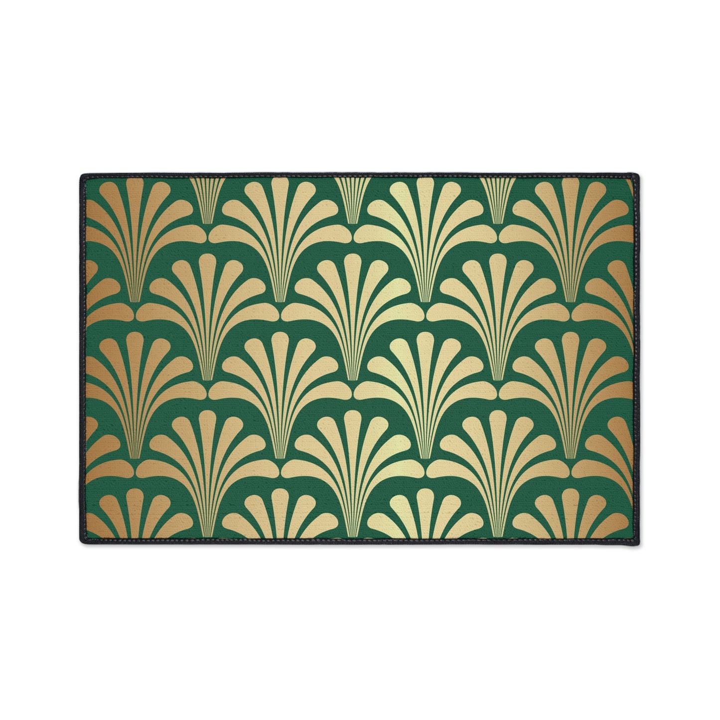 Decorative Heavy Duty Non-Slip Floor Mat Stylish Design Perfect for Entryway Kitchen Décor Green Floral Geometric Design Rug Bathroom Mat