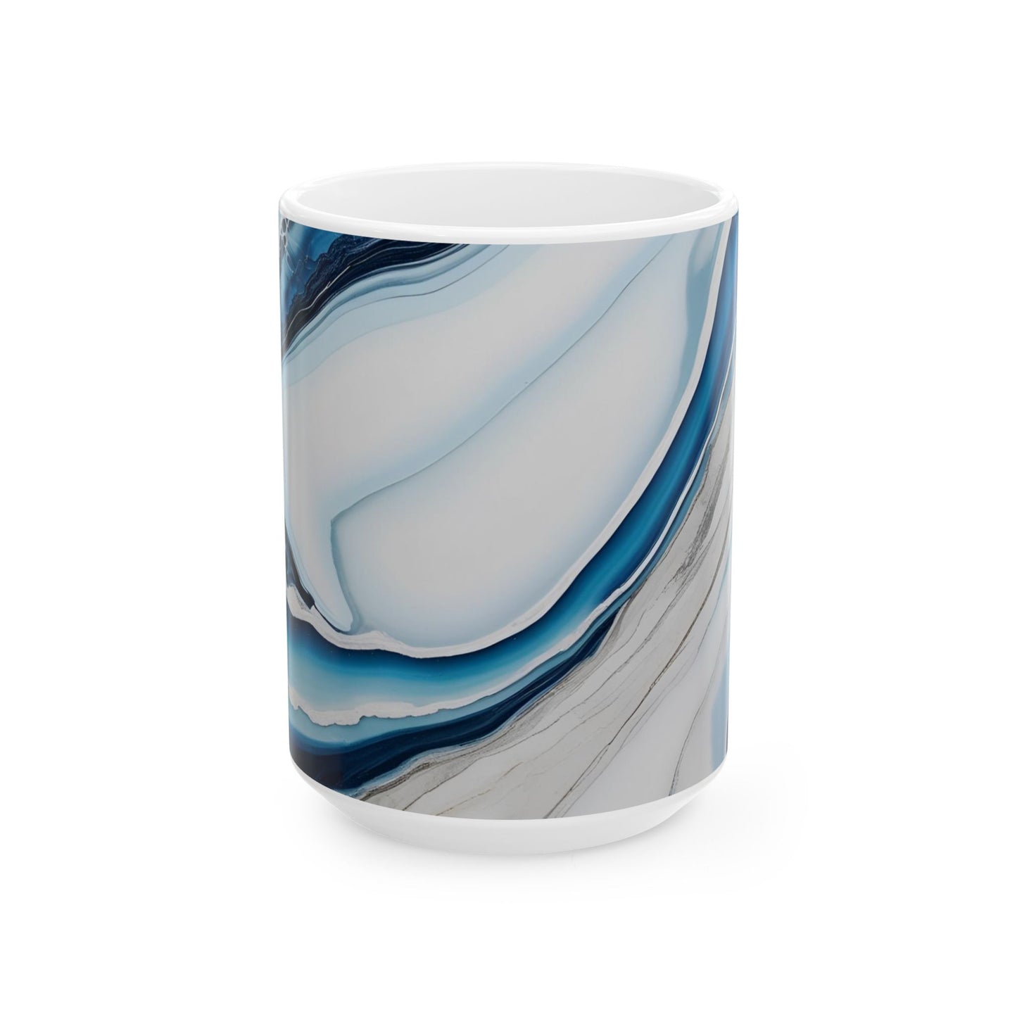 Ceramic Coffee Mug Modern Wave Design Mug Tea Cup Oceanic Swirl Design Salt Life Surfer Beachy Theme Ceramic Mug