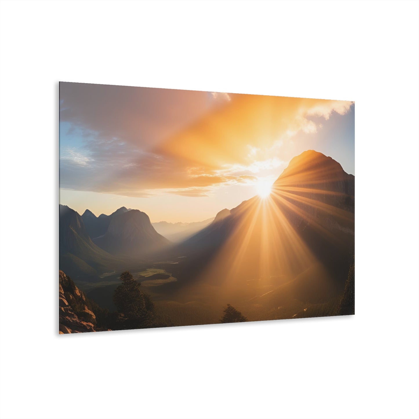 Large Sunrise Sunset Acrylic Print with French Cleat Nature Lover Wall Art Mountain Life Gift Spiritual Zen Artwork Modern Home Decor