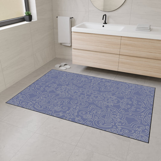 Decorative Heavy Duty Non-Slip Floor Mat Stylish Design Perfect for Entryway Kitchen Décor Grey Floral Design Rug Bathroom Mat